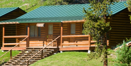 Deluxe Log Cabin exterior.