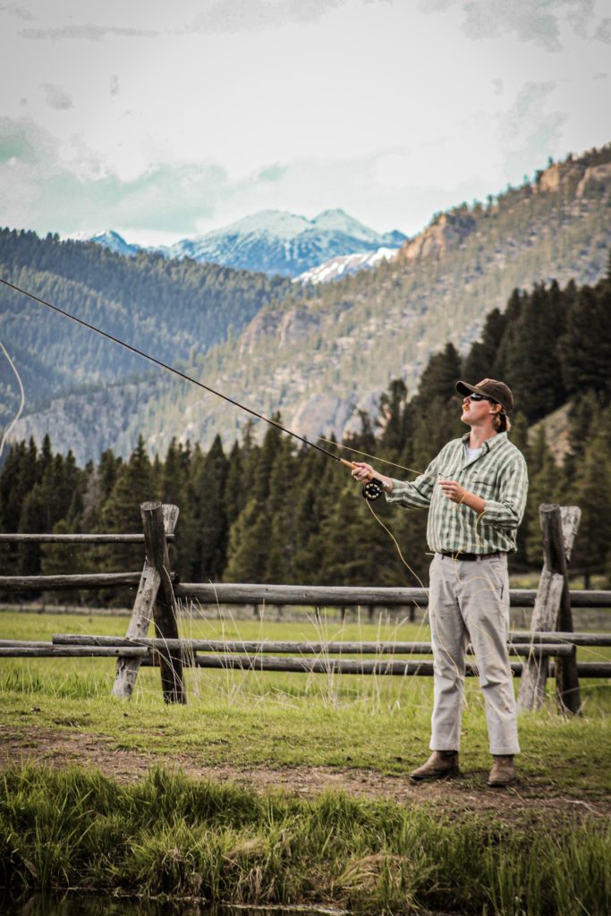 Fly fishing in the Gallatin River near 320 Guest Ranch